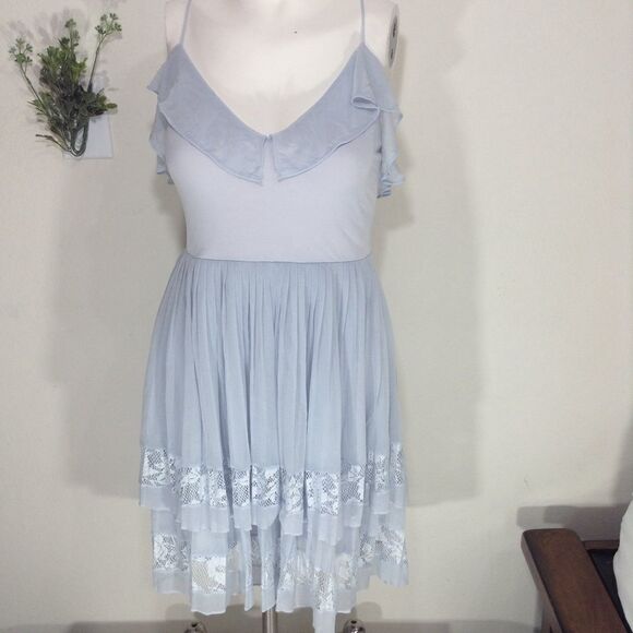 French Connection Adanna Pleat Lace Jersey Dress - Picture 2 of 8